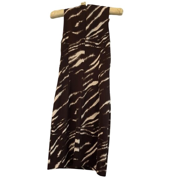 MICHAEL KORS Brown & Beige Animal Print Leather Strap Buckle Dress XXS - Picture 5 of 7
